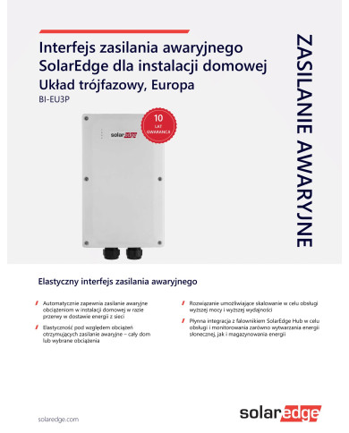 SolarEdge Hjem Backup Interface BI-NEUNU3P-01 RWB48