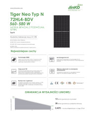 Jinko JKM580N-72HL4-BDV 580W Bifacial MC4-EVO2 Tiger Neo N-Type