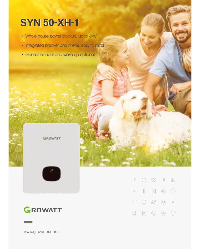 GROWATT SYN-50-XH-10 Hybridomvandlare med backupbox för MIN XH