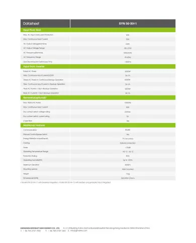 GROWATT SYN-50-XH-10 Inversor híbrido com caixa de backup para MIN XH