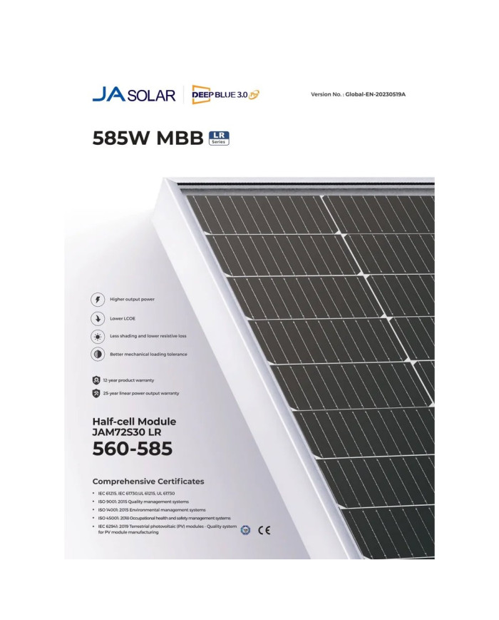 JA Solar JAM72S30-570/LR MC4-EVO2 570W Hopeakehys
