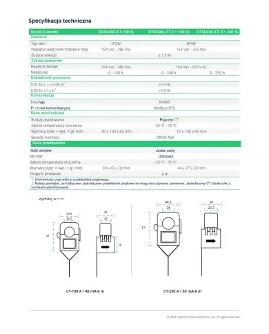 HOYMILES Compteur DTSU 666 avec transformateur CT 3 X 100A (triphasé)