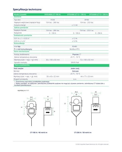 HOYMILES DTSU 666 nutikas elektriarvesti DTSU666 CT 3×100A, 3‑faasiline, RS485, DIN‑kinnitusega