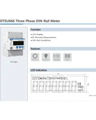 Contador de energía Chint DTSU666 - Trifásico, bidireccional, cuadrante con funciones de análisis de red