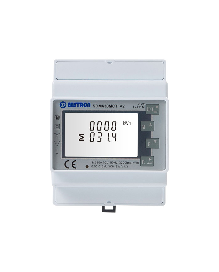 Solplanet EASTRON SDM630-MCT 3 fazių energijos skaitiklis (Modbus, išoriniai CT)