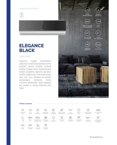 aparate de aer condiționat hyundai elegance black 3,6 kw hrp-m12ebi + hrp-m12ebo