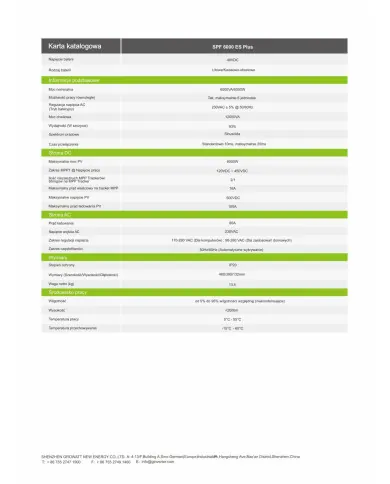 GROWATT SPF 6000ES PLUS 6kW