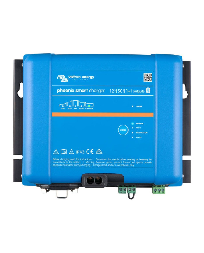 Victron Energy Phoenix Smart IP43 12V 50A (1+1) älykäs IP43-akkulaturi, 120–240V, 3 lähtöä, Bluetooth
