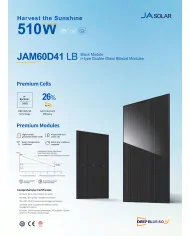 JA Solar JAM60D41 500W Bifacial Černý Rám (N-Type)