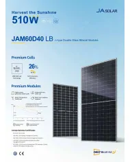 JA Solar JAM60D40 Bifacial 500W LB Čierny Rám MC4 (N-Type)