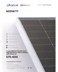 JA Solar JAM72D40-595W LB Bifacial (N-Type) Zilveren Frame