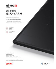 LONGI Hi-MO X6 LR5-54HTB 435W Visiškai Juodas Rėmas