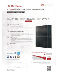 Jolywood JW-HD-132N Bifacial N-tips 710W Sudraba rāmis