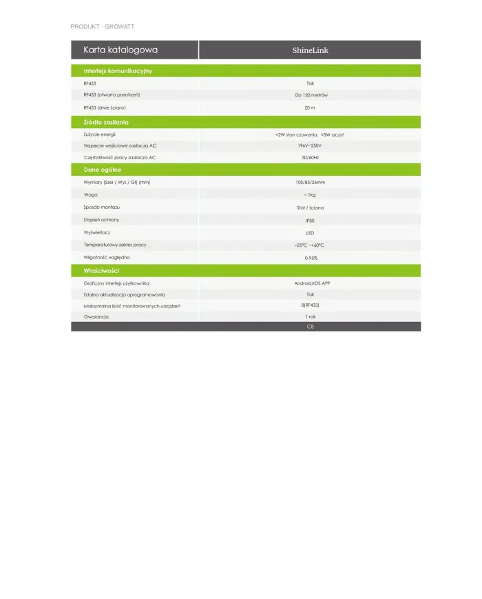 Growatt Shine Link-X Wireless RF433 Monitoring Dongle