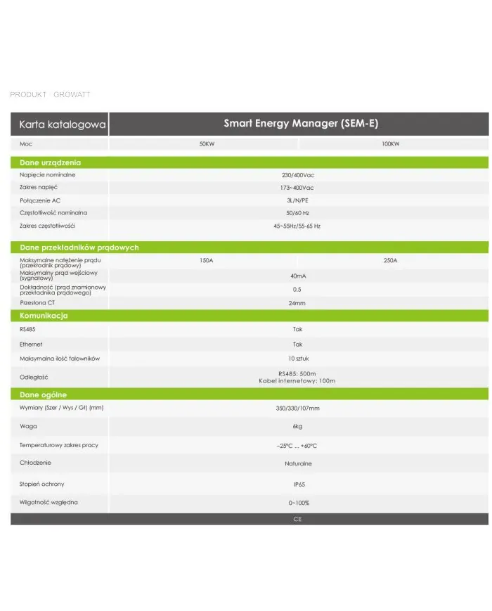 Growatt Smart Energy Manager 100kW