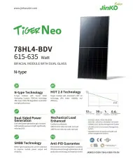 Jinko JKM630N-78HL4-BDV Bifacial 630W MC4-EVO2 (Tiger neo N-Type) Frame