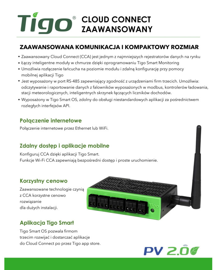 Tigo Cloud Connect Advanced (CCA) – TAP, DIN-kiskule paigaldatav toiteplokk, väliskorpus