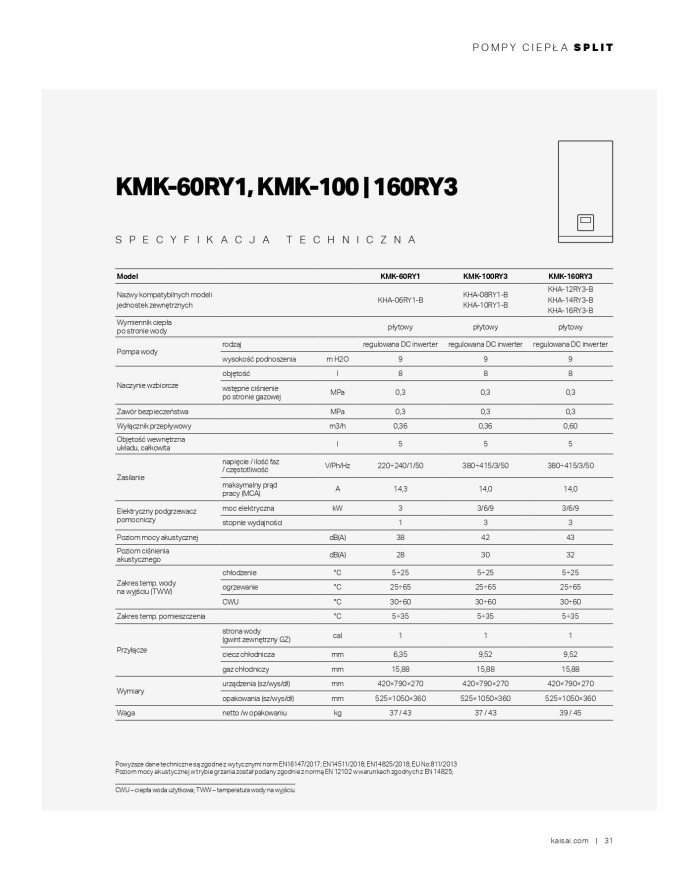 Kaisai Arctic 6kW Split Warmtepomp KHA-06RY1-B / KMK-60RY1
