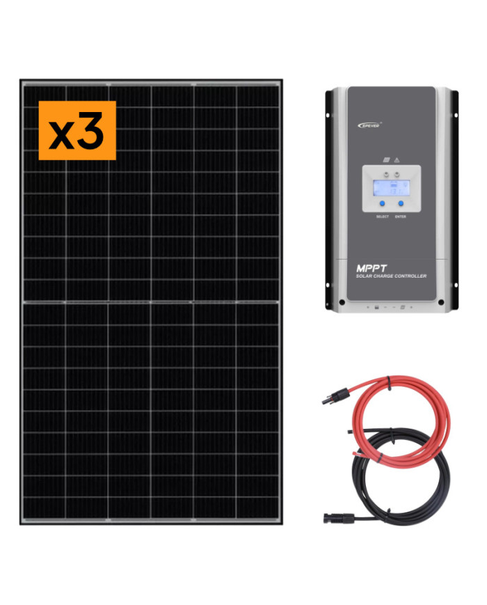 JAM54S30-415/MR 415W Conjunto de Painéis Solares 3x415W com Controlador de Carga MPPT 100A 12V