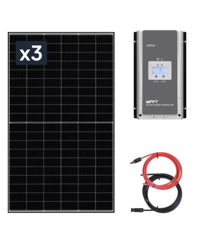 JAM54S30-415/MR 415W Σετ Ηλιακών Πάνελ 3x415W με Ρυθμιστή Φόρτισης MPPT 100A 12V