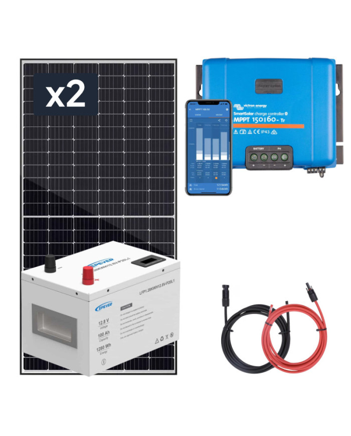830W Zonnepaneel en 100Ah LiFePO4 Accu