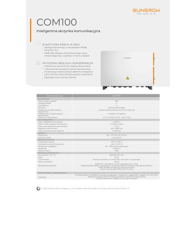 Sungrow COM100A V237 Logger