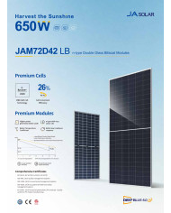 JA Solar JAM72D42-630W LB Bifacial (N-Type) MC4-EVO2