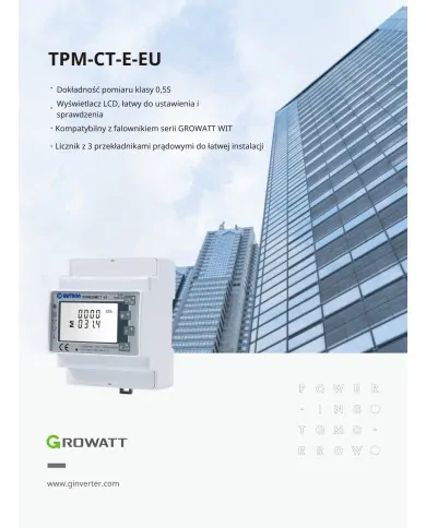 Growatt TPM-CT-E-EU Třífázový Měřič Energie s Proudovým Transformátorem (250/5A)