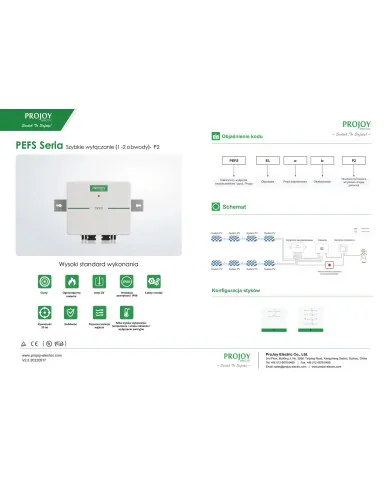 PROJOY PEFS-EL40H-4(P2) 2-STRING Interruptor de seguridad contra incendios