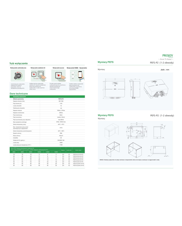 PROJOY PEFS-EL40H-4(P2) 2-STRING Interruttore di sicurezza antincendio