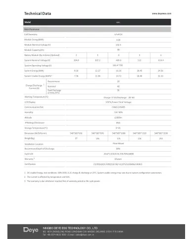 DEYE SE-G5.1-Pro-B 51.2V 100Ah 5.12kWh