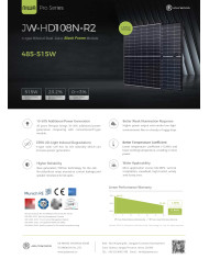 Jolywood JW-HD108N-R2 500W Bifacial Marco Negro (Tipo N)