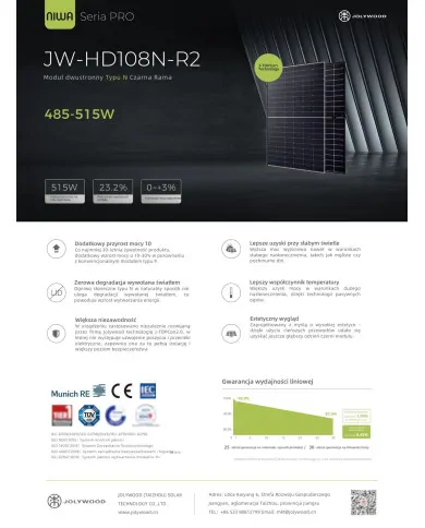 Jolywood JW-HD108N-R2 500W Αμφιπρόσωπo Πλαίσιο Μαύρο (Τύπου N)