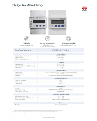 Huawei DTSU666-HW/YDS60-80 Měřič Výkonu 80A