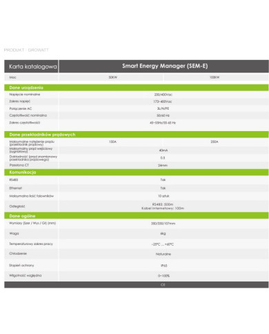 Growatt Smart Energy Manager 100kW