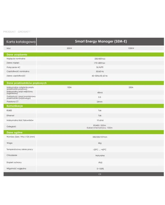 Growatt Smart Energy Manager 100kW