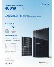JA Solar JAM54D40 Bifacial 455W LB Svart Ram MC4 (N-Type)