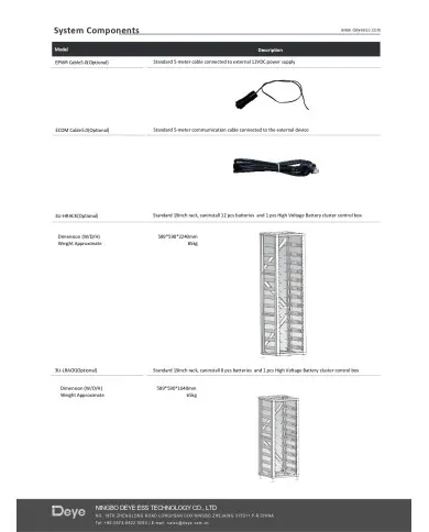 DEYE BOS-GM5.1 HV BOS-G Stojan na baterie (9 polic)