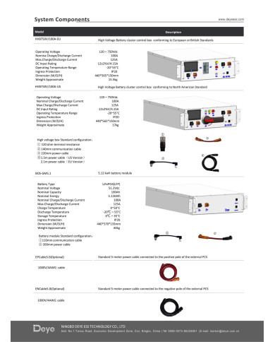 DEYE HV Control Unit BOS-G+BASE (HVB750V/100A-EU)