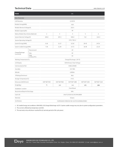 Deye GB-L HV Batteri