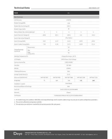 Deye GB-L HV Batteri