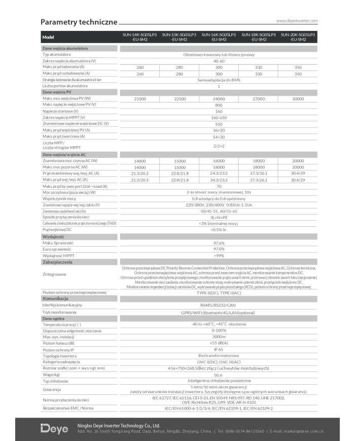DEYE SUN-15K-SG05LP3-EU-SM2 15 kW