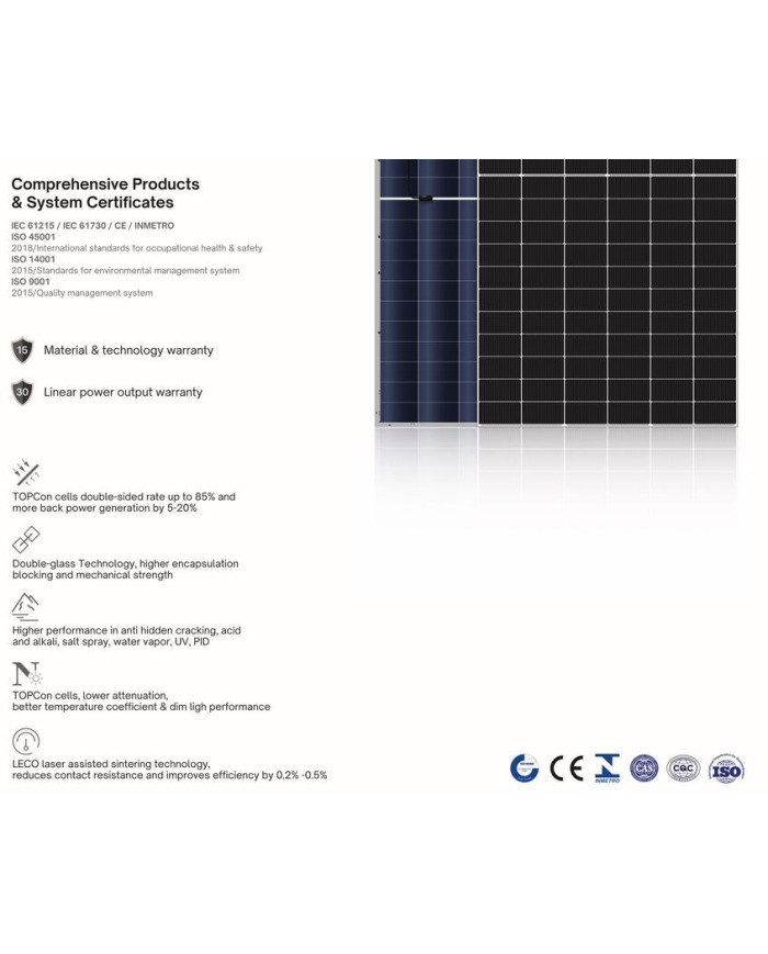 DAH Solar DHN-66Y18/DG 720W Bifacial N-Type Halfcut Zilver Paneel