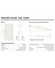 DAH Solar DHN-66Y18/DG 720W Bifacial N-Type Halfcut Zilver Paneel