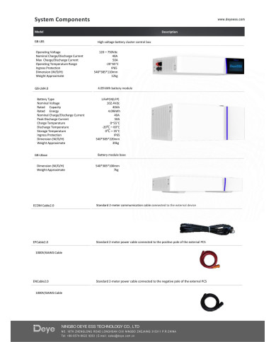 deye unité de contrôle gb-l+base 4,09 kWh