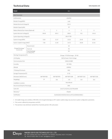 deye unidad de control gb-l+base 4,09 kWh