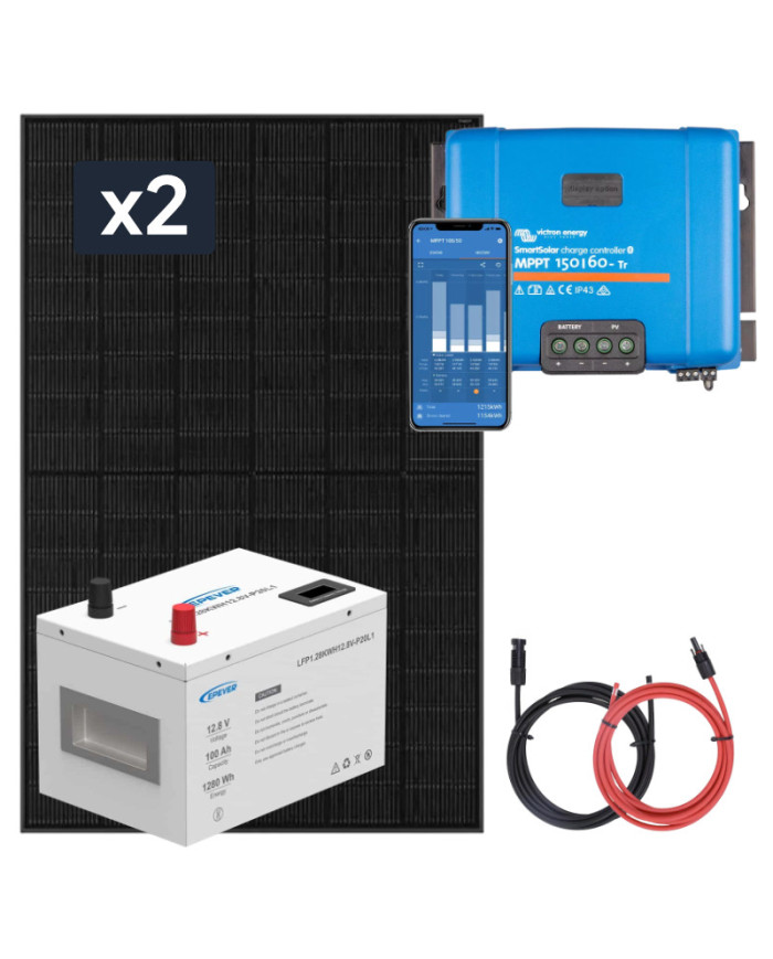 830W Solárny panel a 100Ah LiFePO4 batéria