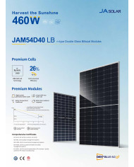 JA Solar JAM54D40 Bifacial 455W LB Fekete Keret MC4 (N-Type)