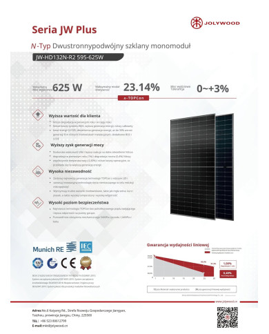 Jolywood JW-HD-132N-620W Bifacial (N-type)