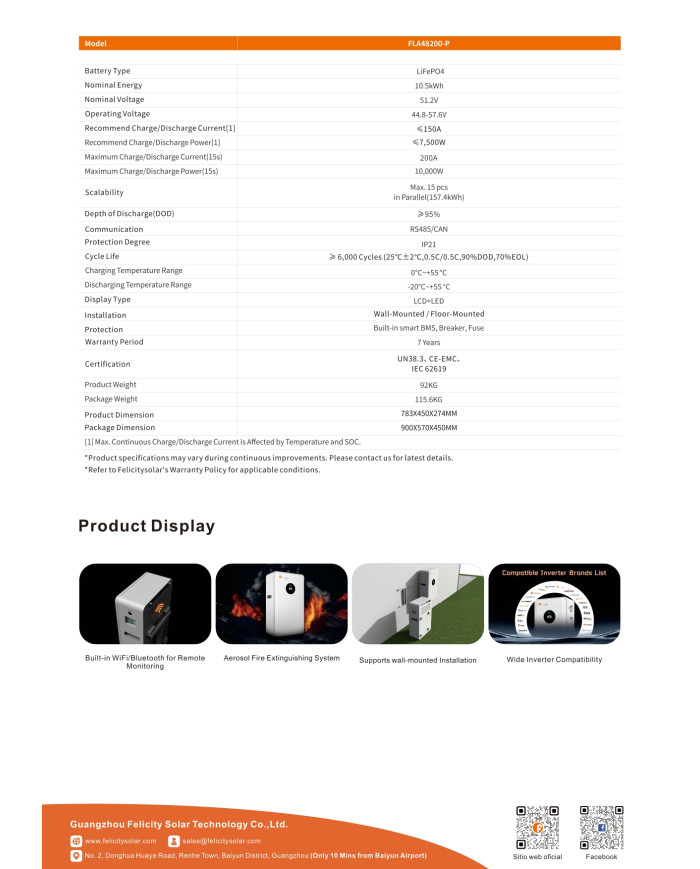 Felicity FLA48200-P 10.24kWh 51.2V